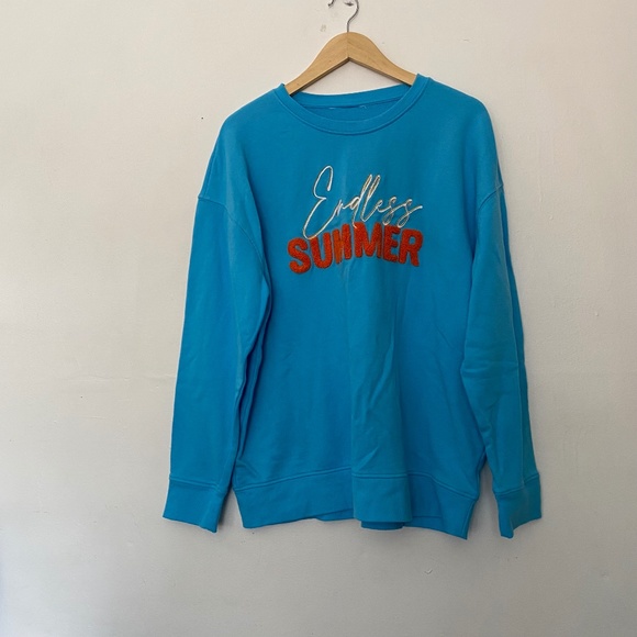**$5 SALE** Blue Endless Summer Crewneck Sweatshirt - Picture 1 of 2